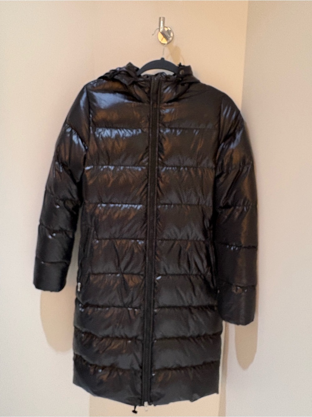 DUVETICA Black Pure Goose Down Hooded Long Puffer Coat Size 40